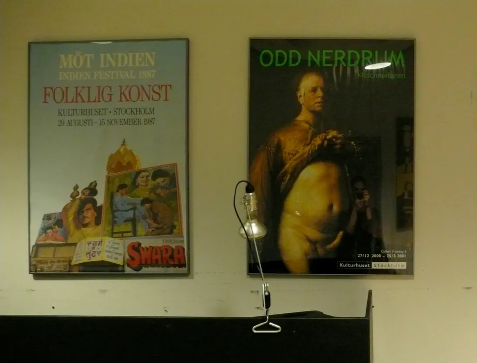 Image of Odd Nerdrum's self portrait in the Kulturhuset hallway