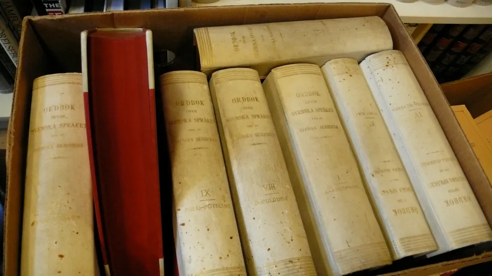 Close-up of old books